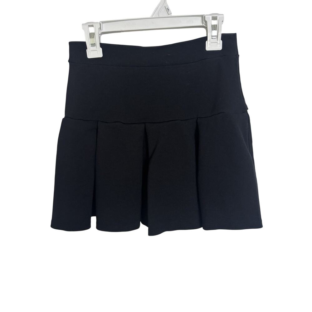Y2K Black Pleated Mini Skirt Pull On XS Fairy Grunge Goth Emo Retro